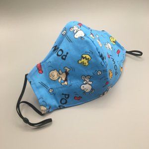 (3/$30) Peanuts Snoopy Charlie Brown print mask